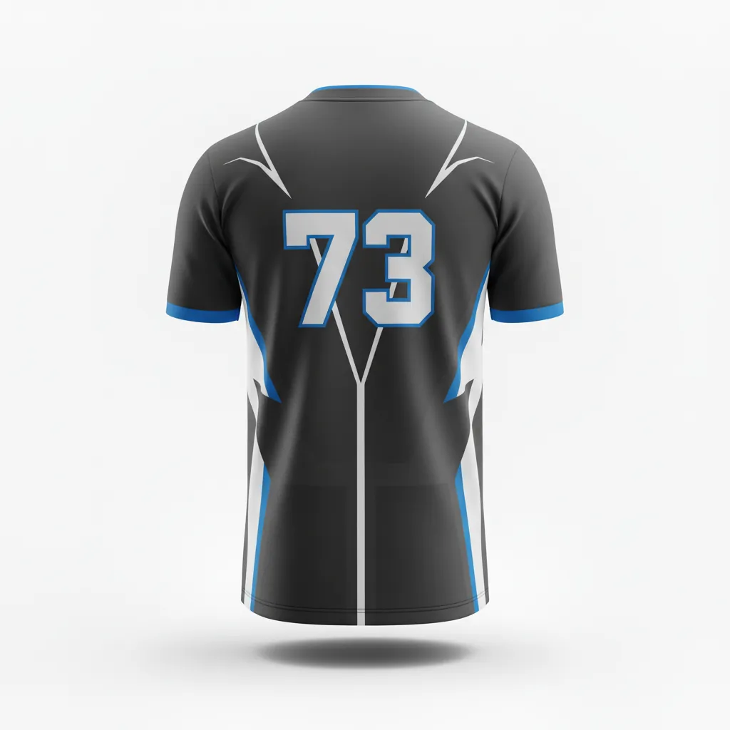Custom Esports Esports Jersey - White, Blue - Pro All Blacks Electric - Back View - Kinexa Sportswear