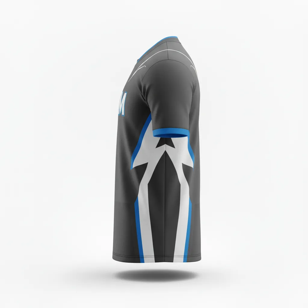 Custom Esports Esports Jersey - White, Blue - Pro All Blacks Electric - Side View - Kinexa Sportswear