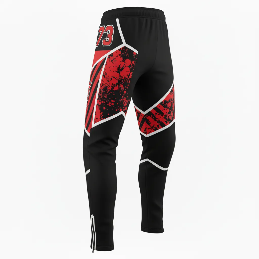 Custom Esports Esports Pant - Red, White - Perf All Blacks Athletic - Back View - Kinexa Sportswear