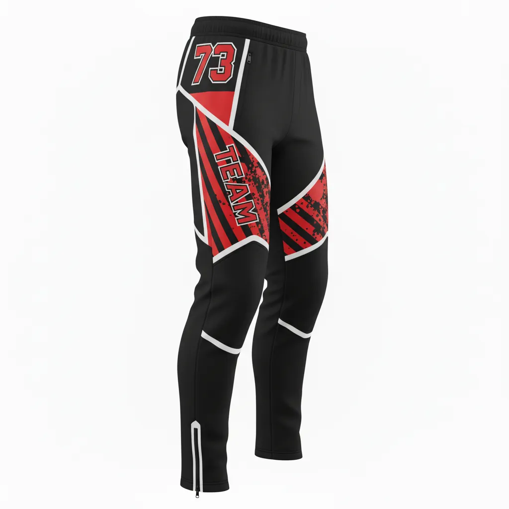 Custom Esports Esports Pant - Red, White - Perf All Blacks Athletic - Front View - Kinexa Sportswear