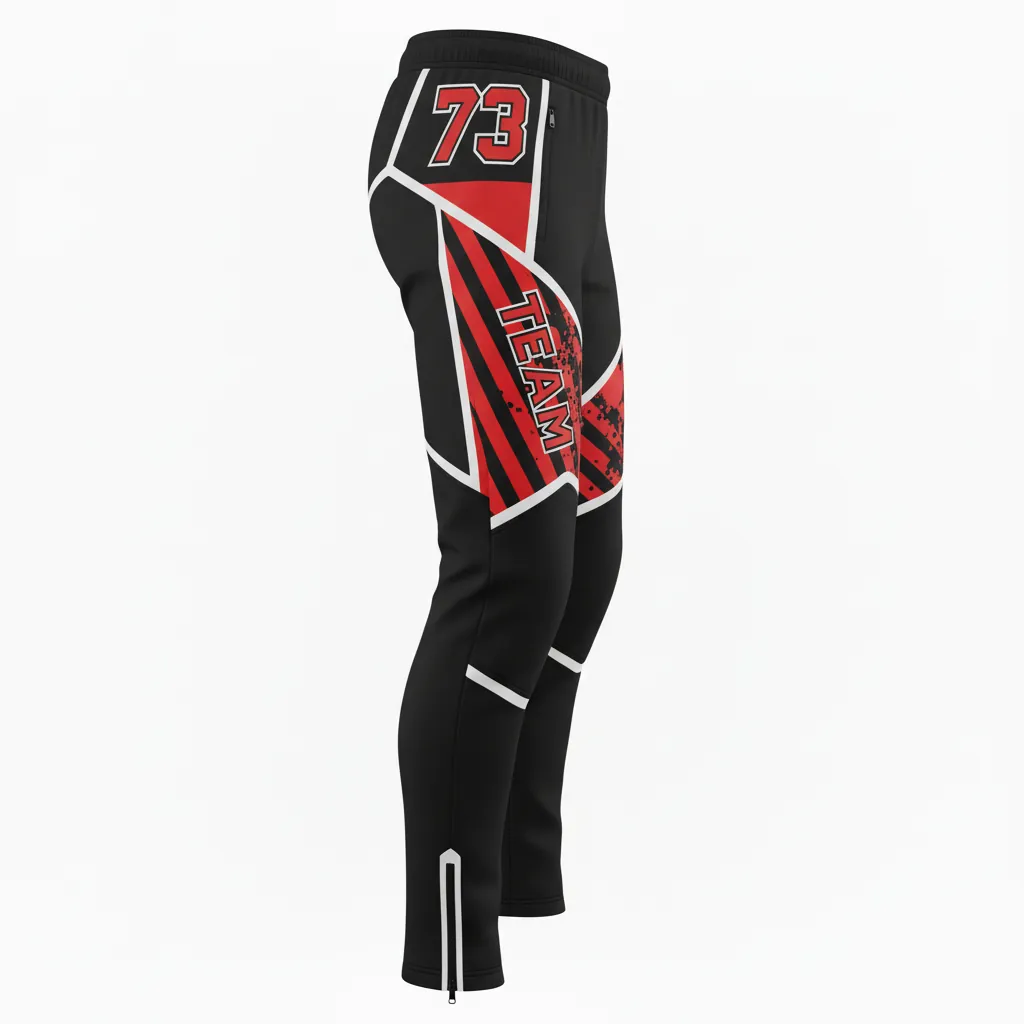 Custom Esports Esports Pant - Red, White - Perf All Blacks Athletic - Side View - Kinexa Sportswear