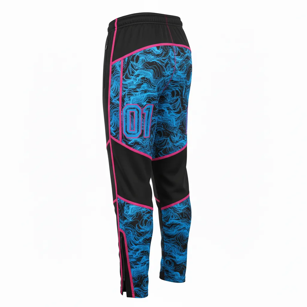 Custom Esports Esports Pant - Blue, Pink - Perf All Blacks Electric Hot - Back View - Kinexa Sportswear
