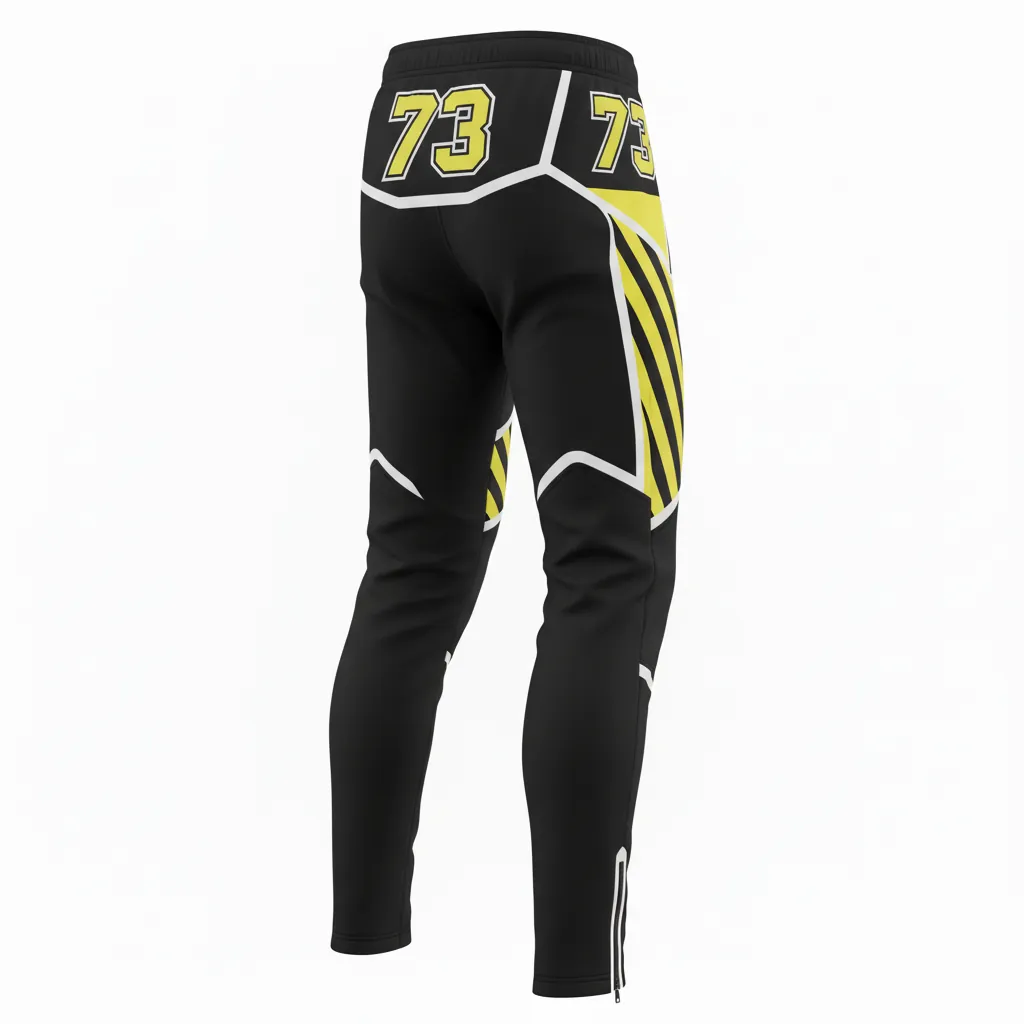Custom Esports Esports Pant - Yellow, White - Perf All Blacks Electric - Back View - Kinexa Sportswear