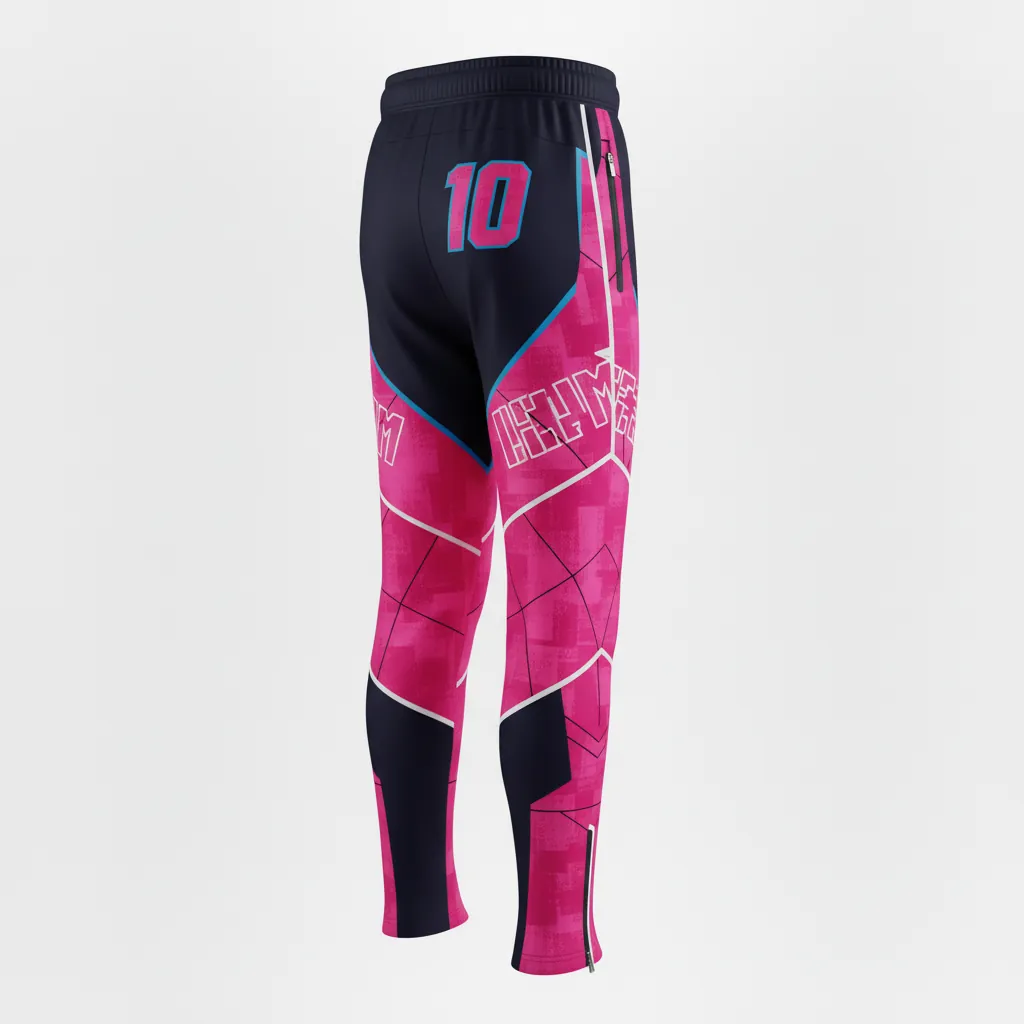 Custom Esports Esports Pant - Pink, Blue - Perf All Blacks Hot Electric - Back View - Kinexa Sportswear