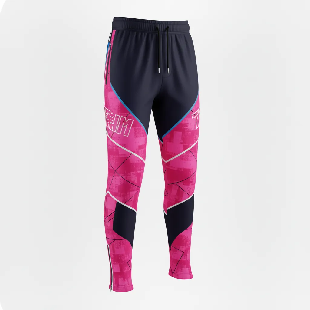 Custom Esports Esports Pant - Pink, Blue - Perf All Blacks Hot Electric - Front View - Kinexa Sportswear