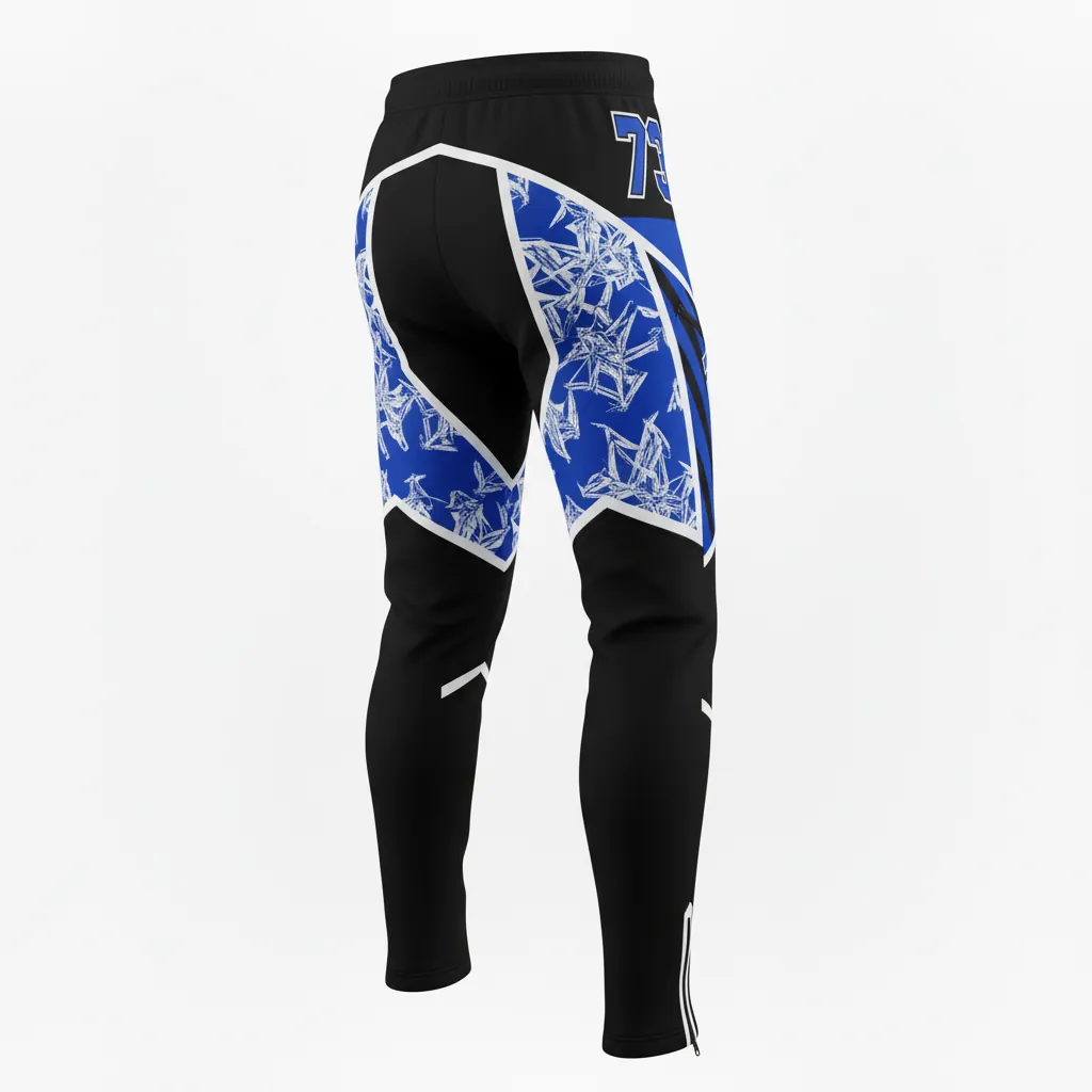 Custom Esports Esports Pant - Blue, White - Perf All Blacks Royal - Back View - Kinexa Sportswear