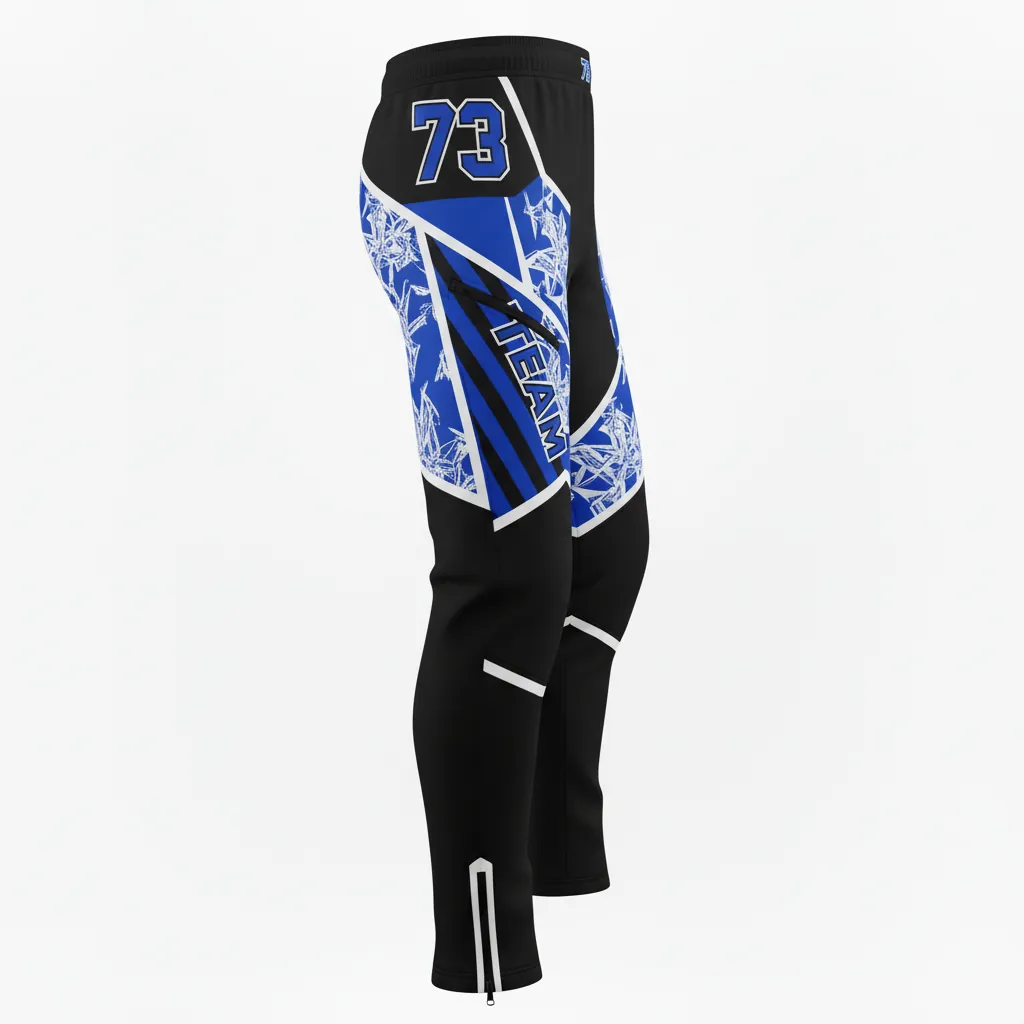 Custom Esports Esports Pant - Blue, White - Perf All Blacks Royal - Side View - Kinexa Sportswear