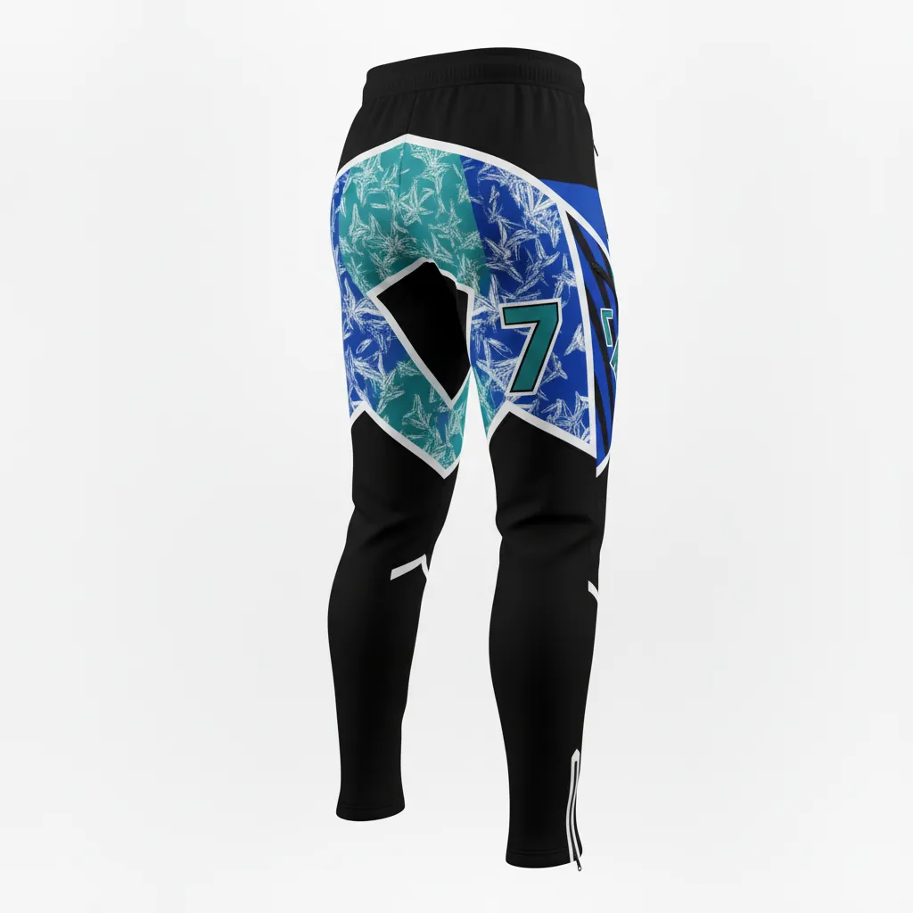 Custom Esports Esports Pant - Teal, White - Perf All Blacks - Back View - Kinexa Sportswear