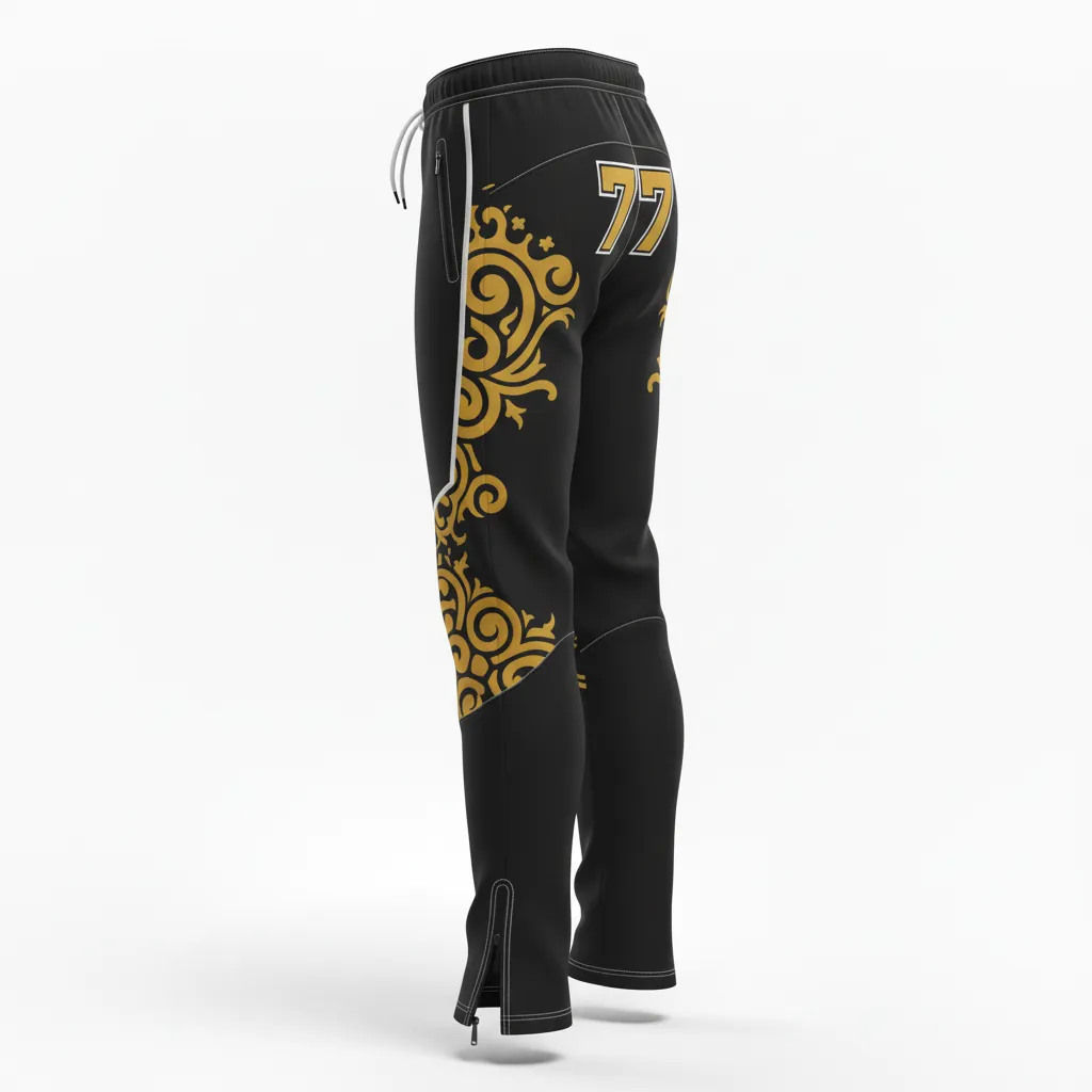 Custom Esports Esports Pant - Gold, White - Perf All Blacks Vegas - Back View - Kinexa Sportswear
