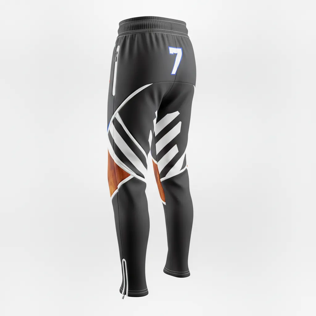Custom Esports Esports Pant - White, Blue - Perf All Blacks Electric - Back View - Kinexa Sportswear