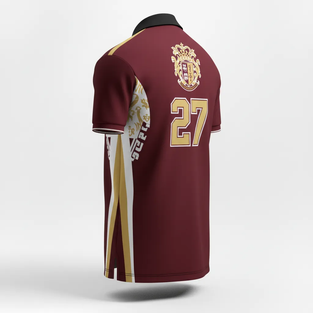 Custom Esports Esports Polo Shirt - Gold, White - All Blacks Vegas - Back View - Kinexa Sportswear