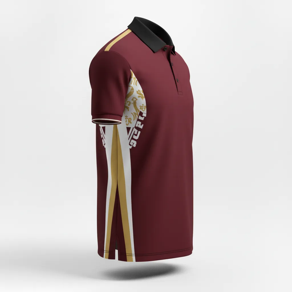 Custom Esports Esports Polo Shirt - Gold, White - All Blacks Vegas - Side View - Kinexa Sportswear