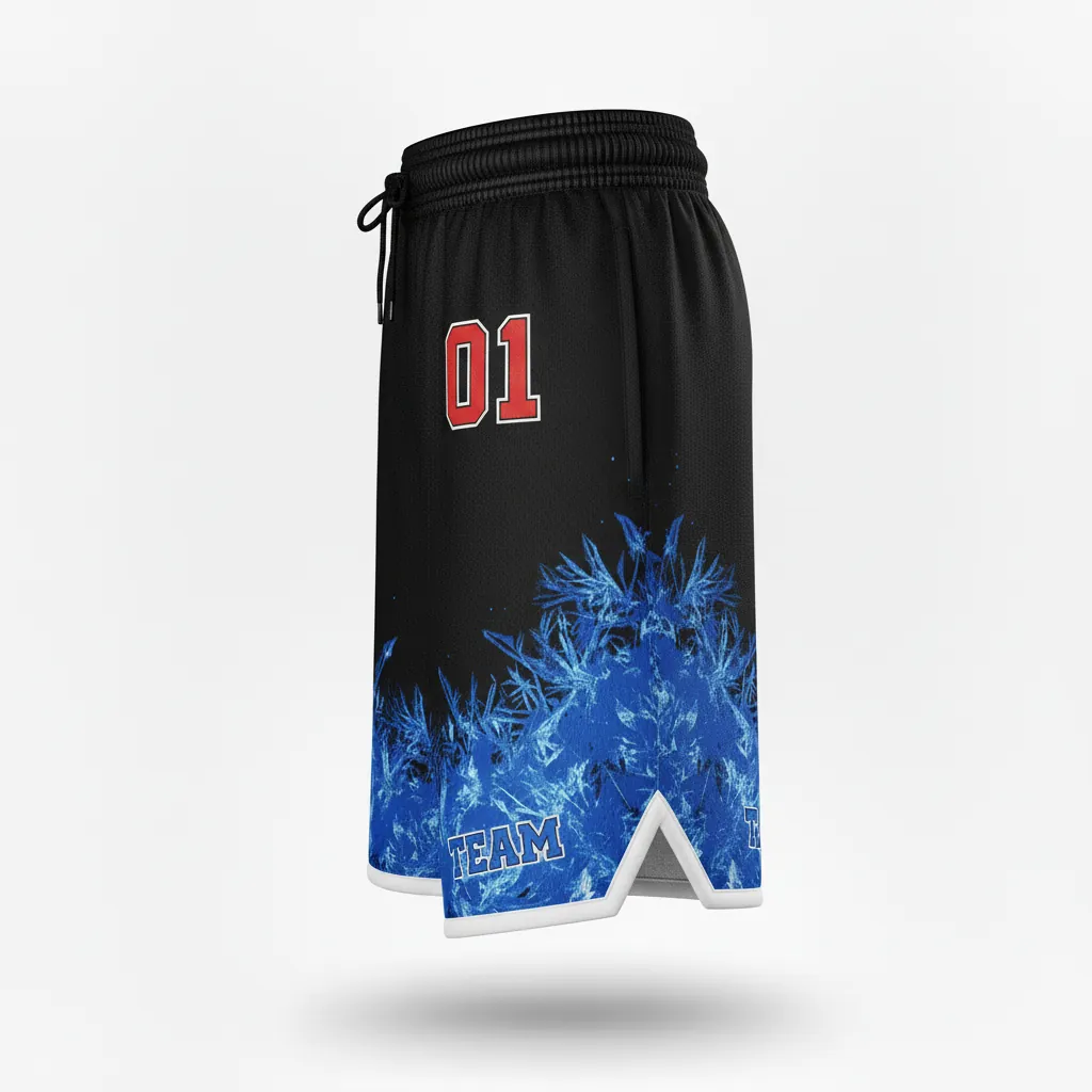 Custom Esports Esports Shorts - Blue, White - Perf All Blacks Royal - Side View - Kinexa Sportswear