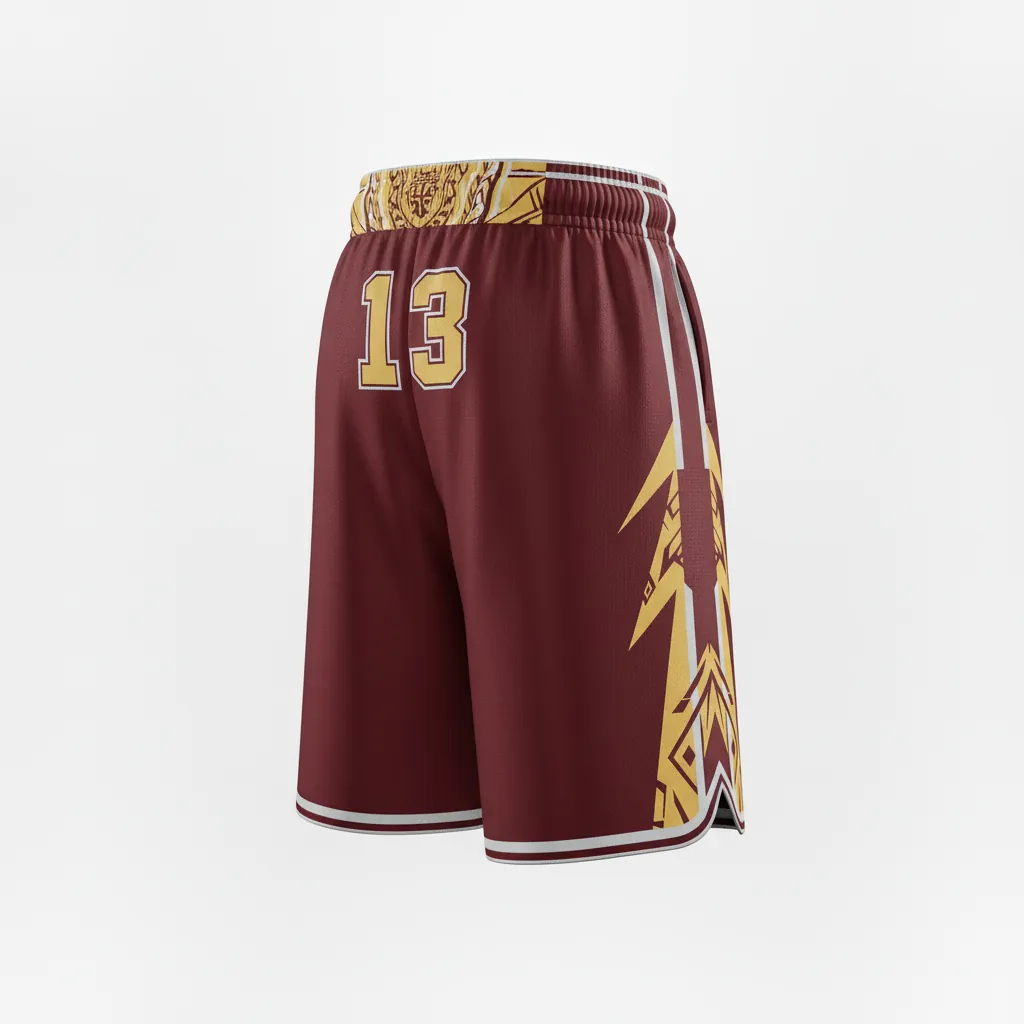 Custom Esports Esports Shorts - Gold, White - Perf All Blacks Vegas - Back View - Kinexa Sportswear