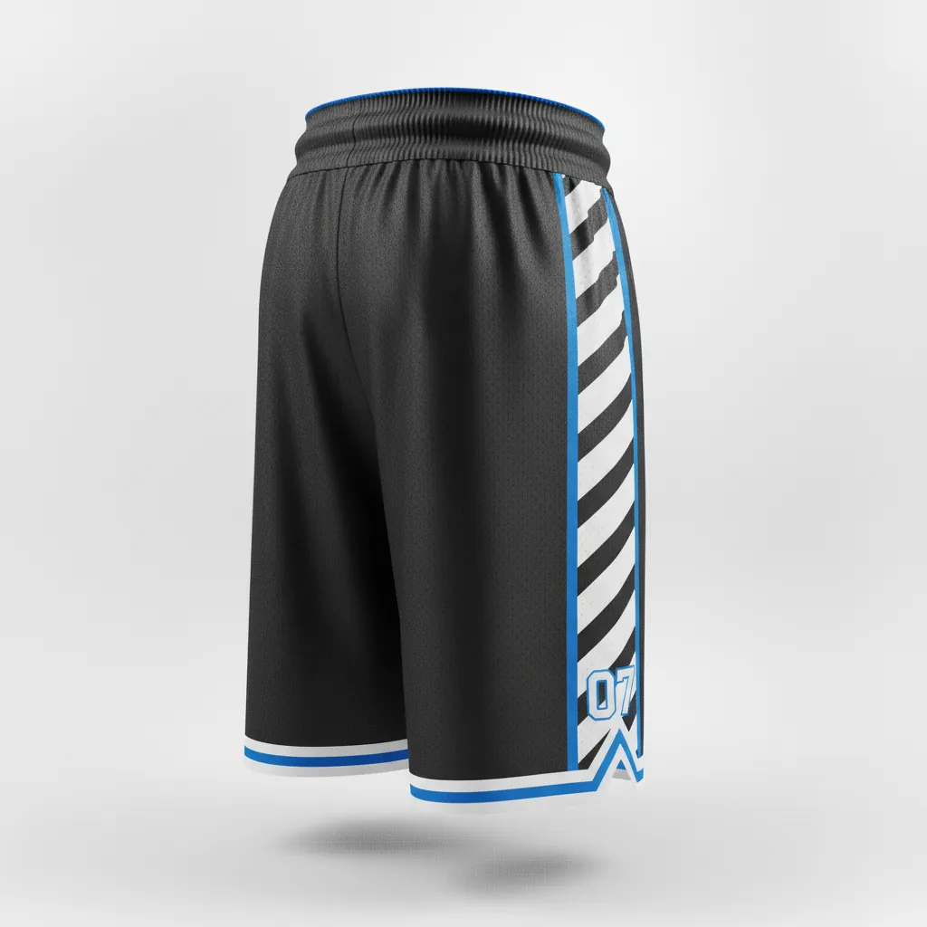 Custom Esports Esports Shorts - White, Blue - Perf All Blacks Electric - Back View - Kinexa Sportswear