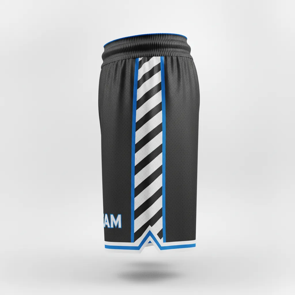 Custom Esports Esports Shorts - White, Blue - Perf All Blacks Electric - Side View - Kinexa Sportswear