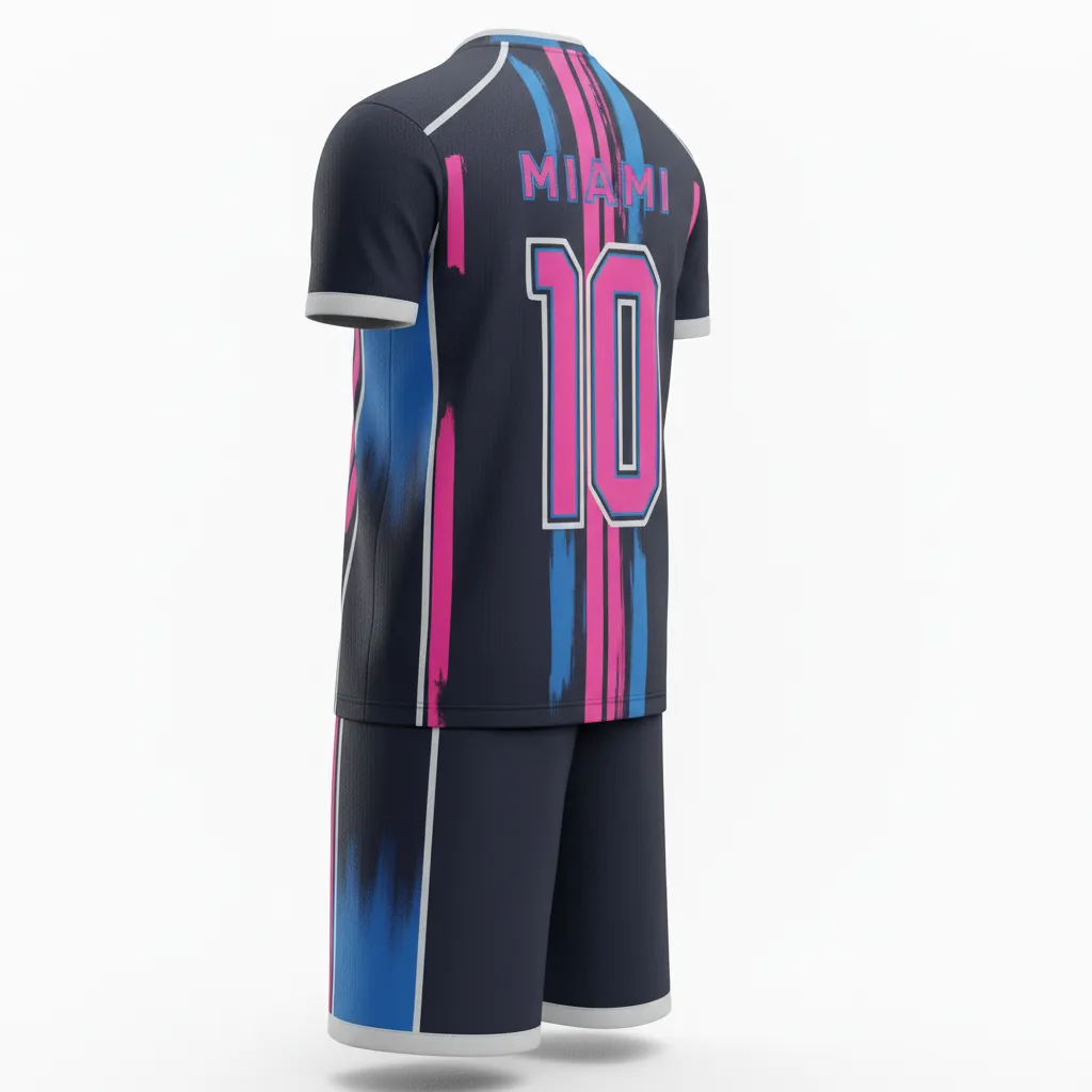 Custom Esports Esports Uniform - Pink, Blue - Set All Blacks Hot Electric - Back View - Kinexa Sportswear