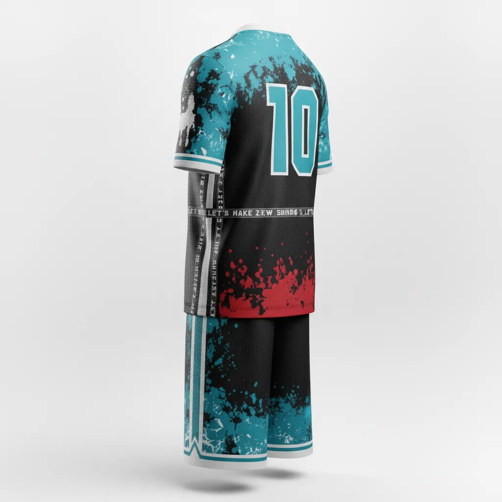 Custom Esports Esports Uniform - Teal, White - Set All Blacks - Back View - Kinexa Sportswear