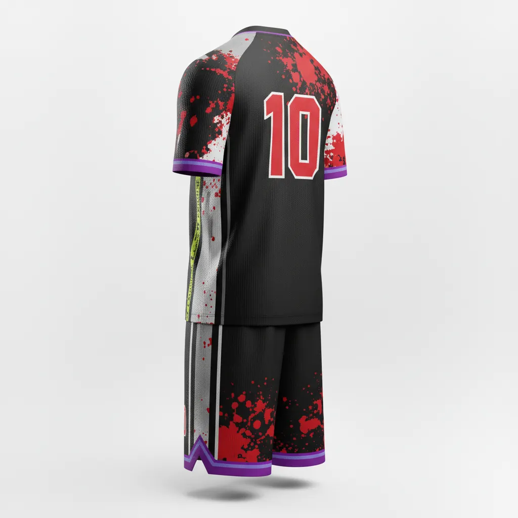 Custom Esports Full Esports Uniform - Red, White - Set All Blacks Athletic - Back View - Kinexa Sportswear