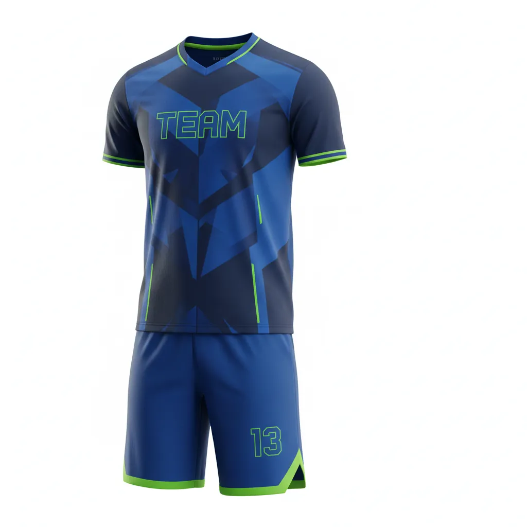 Custom Esports Full Esports Uniform - Blue, Green - Set All Blacks Electric Neon - Front View - Kinexa Sportswear