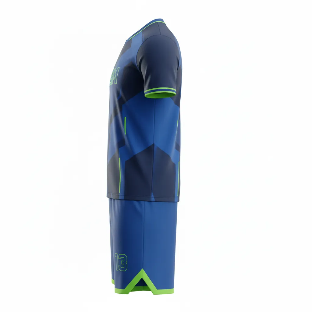 Custom Esports Full Esports Uniform - Blue, Green - Set All Blacks Electric Neon - Side View - Kinexa Sportswear
