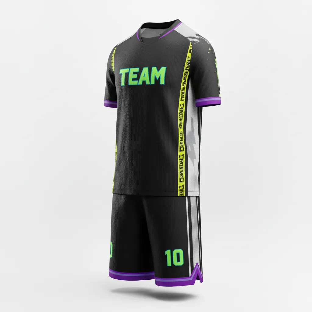 Custom Esports Full Esports Uniform - Yellow, White - Set All Blacks Electric - Side View - Kinexa Sportswear