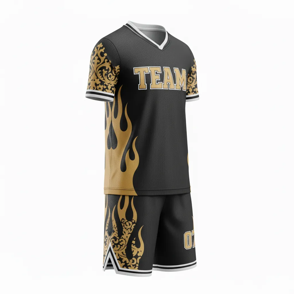 Custom Esports Full Esports Uniform - Gold, White - Set All Blacks Vegas - Front View - Kinexa Sportswear
