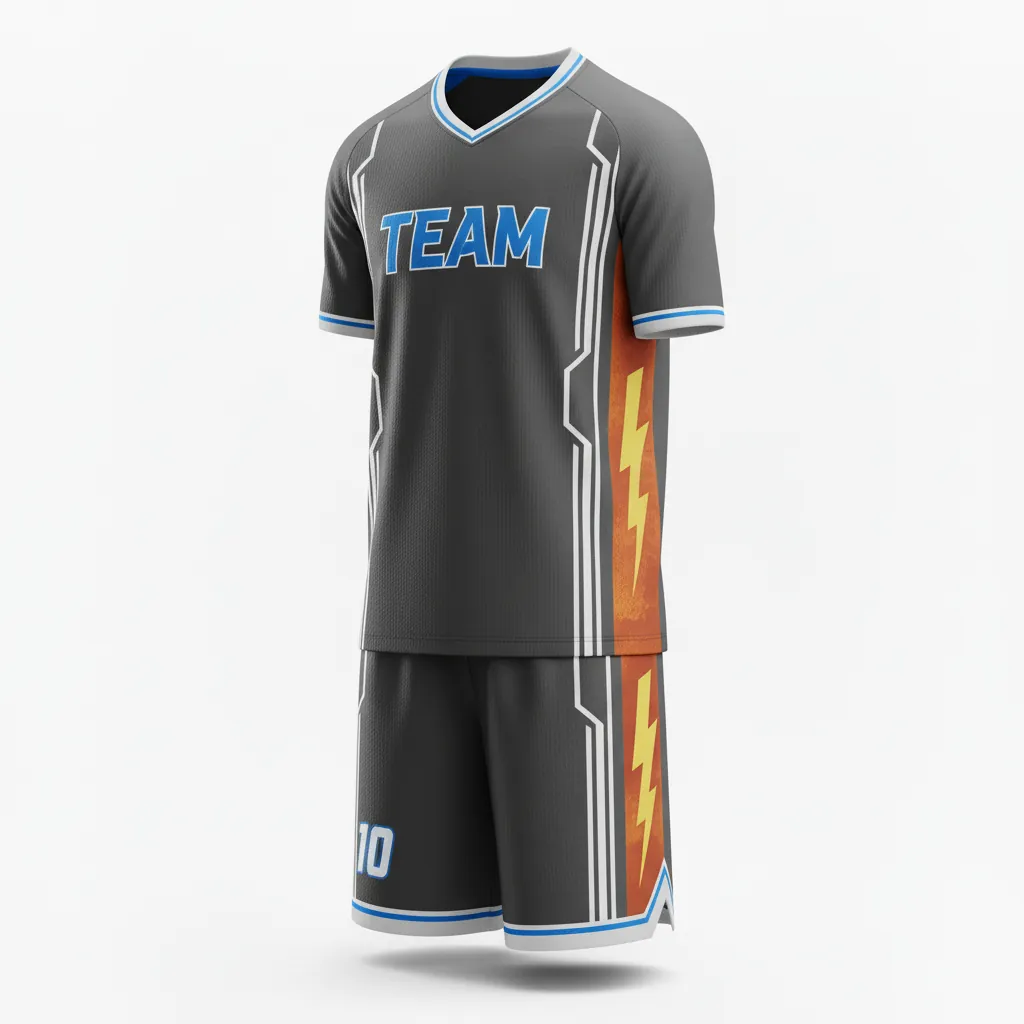 Custom Esports Full Esports Uniform - White, Blue - Set All Blacks Electric - Front View - Kinexa Sportswear