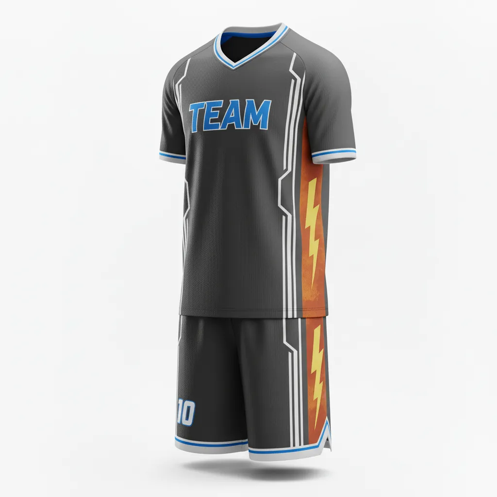 Custom Esports Full Esports Uniform - White, Blue - Set All Blacks Electric - Side View - Kinexa Sportswear