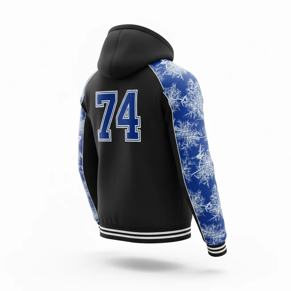 Custom Esports Full Zip Hoodie - Blue, White - All Blacks Royal - Back View - Kinexa Sportswear