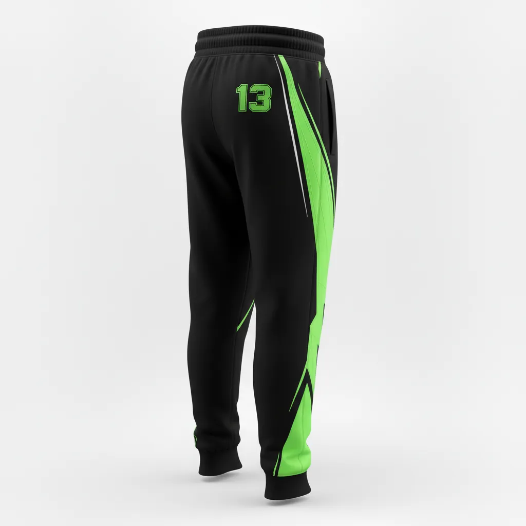 Custom Esports Jogger Pant - Yellow, White - All Blacks Electric - Back View - Kinexa Sportswear