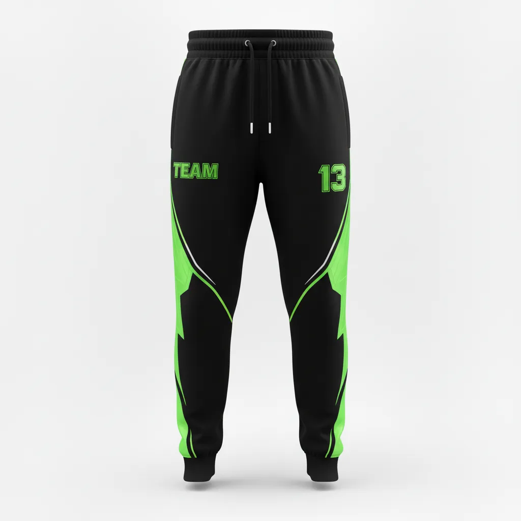 Custom Esports Jogger Pant - Yellow, White - All Blacks Electric - Front View - Kinexa Sportswear