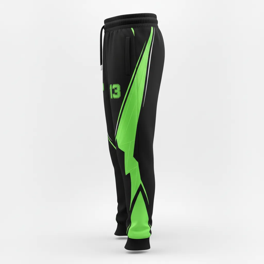 Custom Esports Jogger Pant - Yellow, White - All Blacks Electric - Side View - Kinexa Sportswear