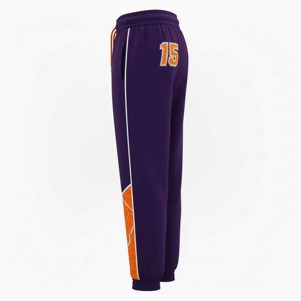 Custom Esports Jogger Pant - Orange, Silver - All Blacks Flame - Back View - Kinexa Sportswear