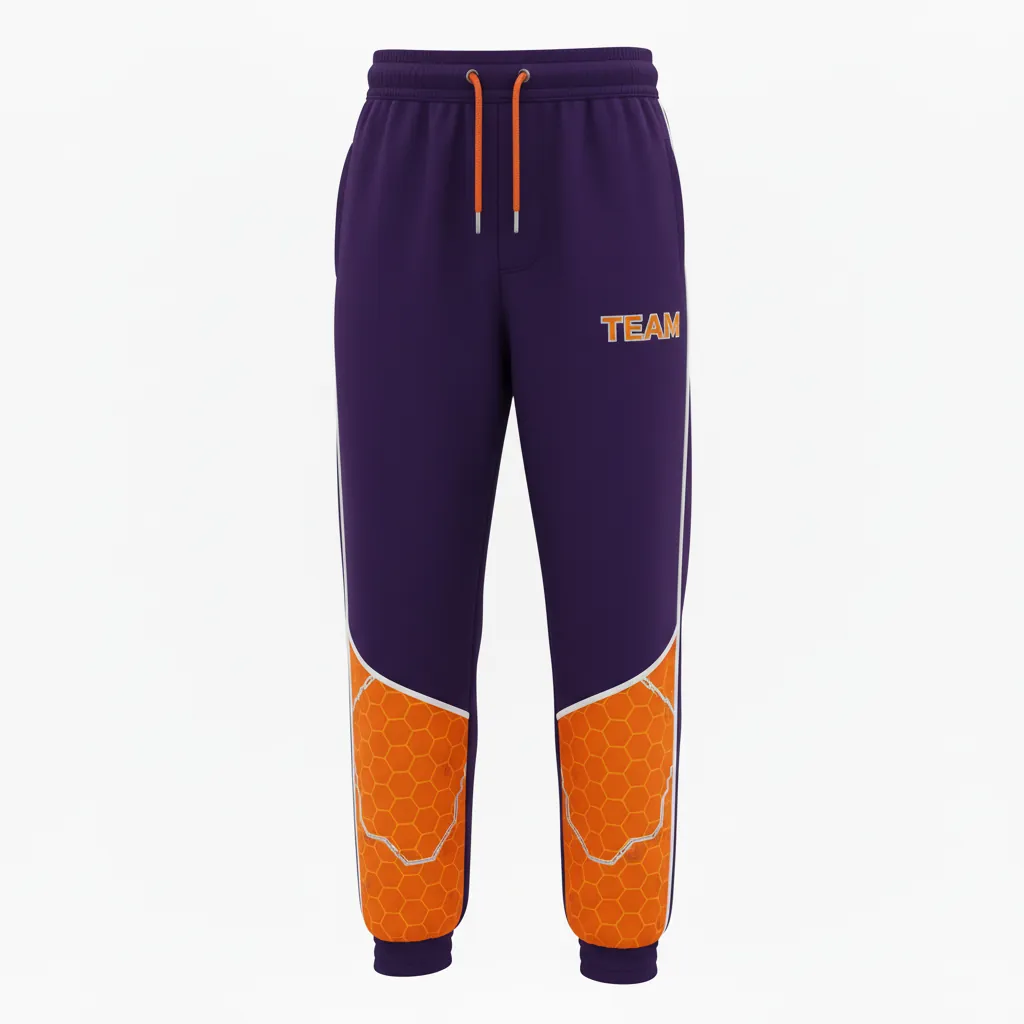 Custom Esports Jogger Pant - Orange, Silver - All Blacks Flame - Front View - Kinexa Sportswear