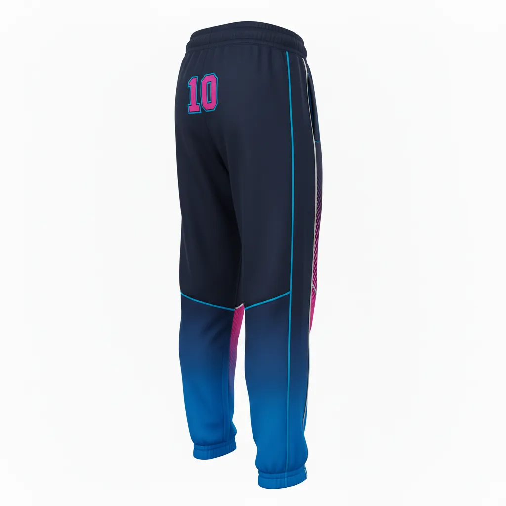 Custom Esports Jogger Pant - Pink, Blue - All Blacks Hot Electric - Back View - Kinexa Sportswear