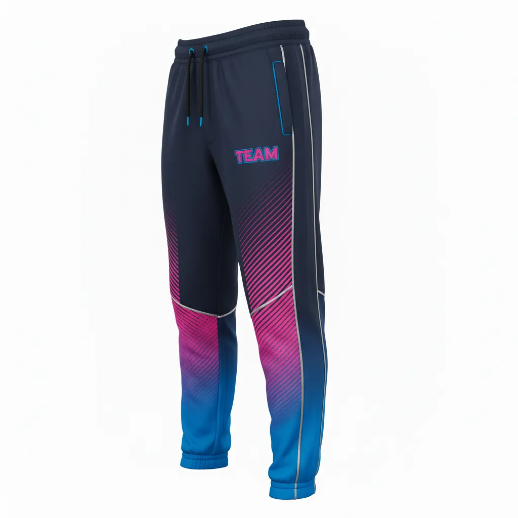 Custom Esports Jogger Pant - Pink, Blue - All Blacks Hot Electric - Front View - Kinexa Sportswear
