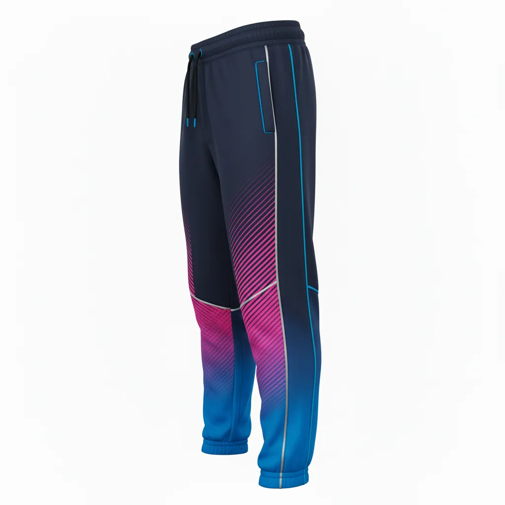 Custom Esports Jogger Pant - Pink, Blue - All Blacks Hot Electric - Side View - Kinexa Sportswear