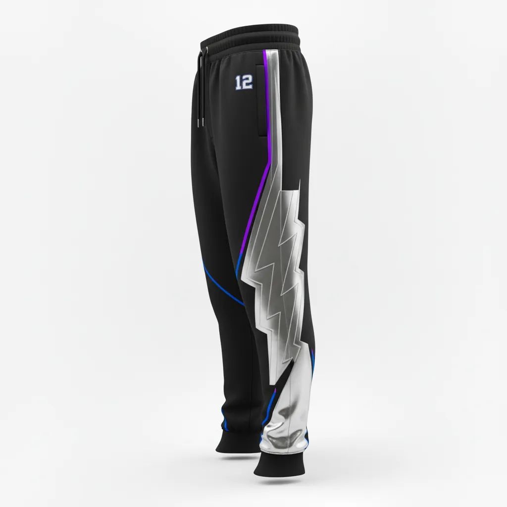 Custom Esports Jogger Pant - Silver, Purple - All Blacks Cyber - Back View - Kinexa Sportswear