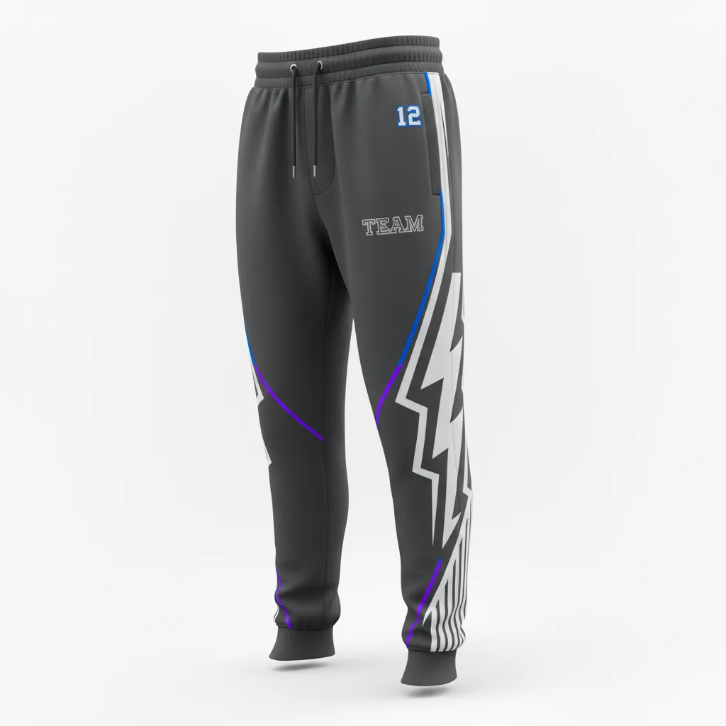 Custom Esports Jogger Pant - Silver, Purple - All Blacks Cyber - Front View - Kinexa Sportswear