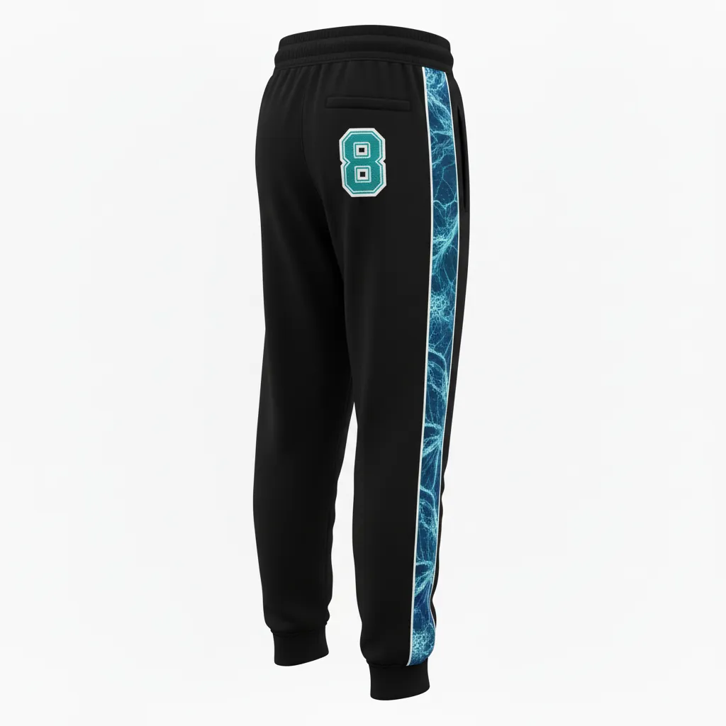 Custom Esports Jogger Pant - Teal, White - All Blacks - Back View - Kinexa Sportswear