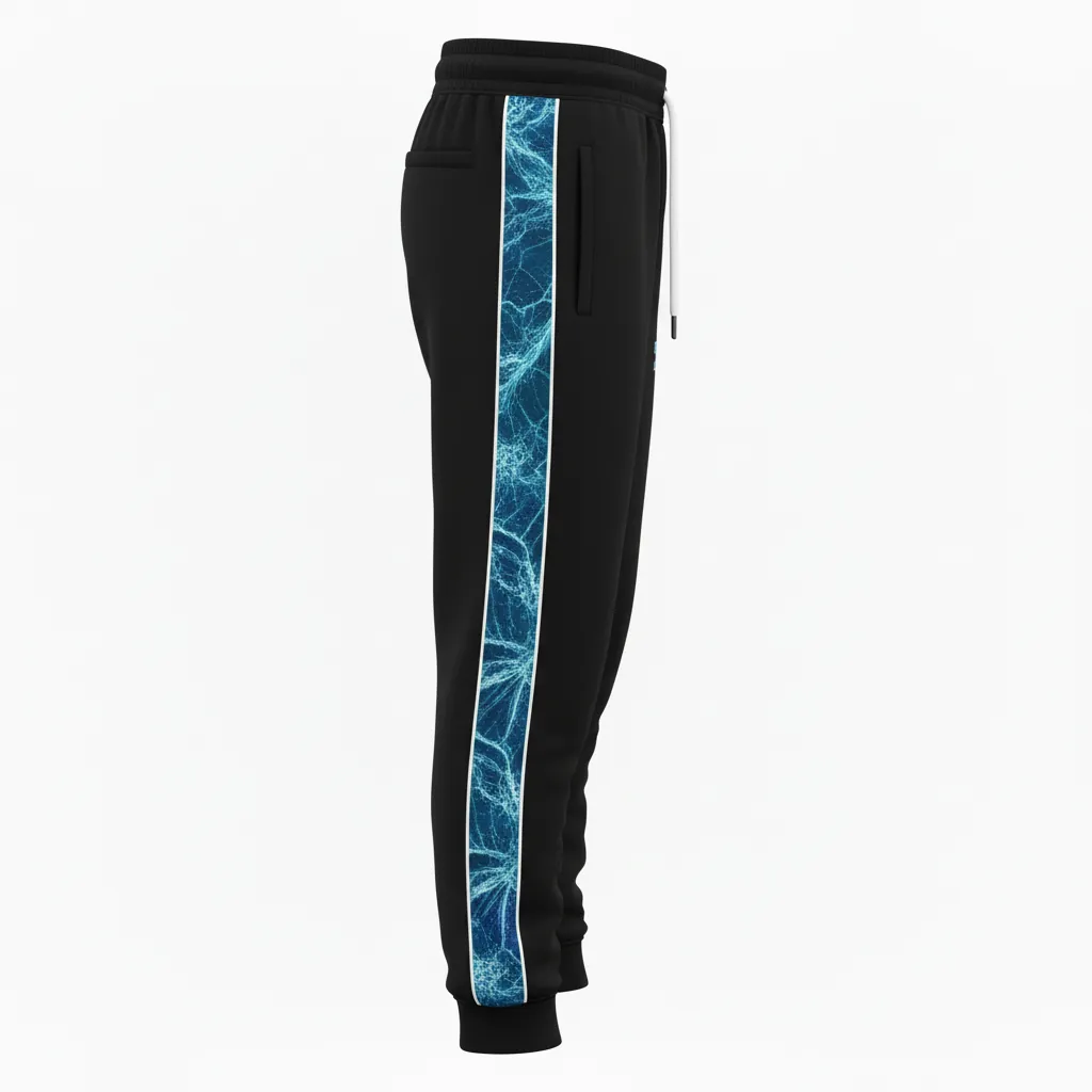 Custom Esports Jogger Pant - Teal, White - All Blacks - Side View - Kinexa Sportswear