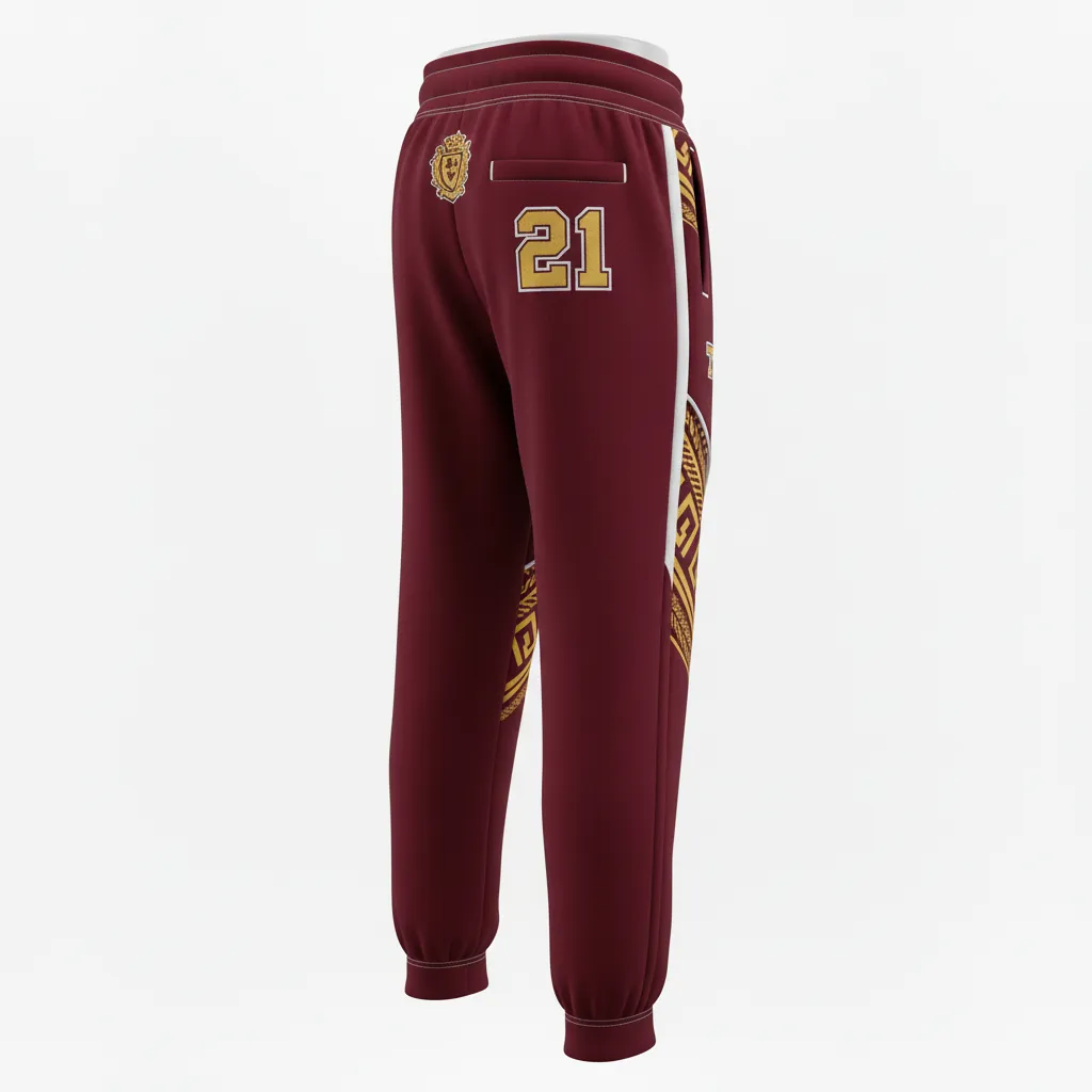Custom Esports Jogger Pant - Gold, White - All Blacks Vegas - Back View - Kinexa Sportswear