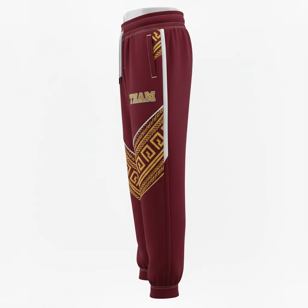 Custom Esports Jogger Pant - Gold, White - All Blacks Vegas - Side View - Kinexa Sportswear