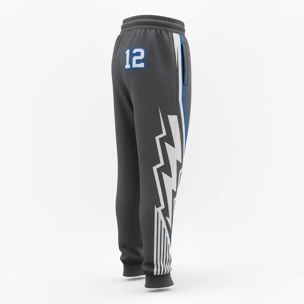 Custom Esports Jogger Pant - White, Blue - All Blacks Electric - Back View - Kinexa Sportswear
