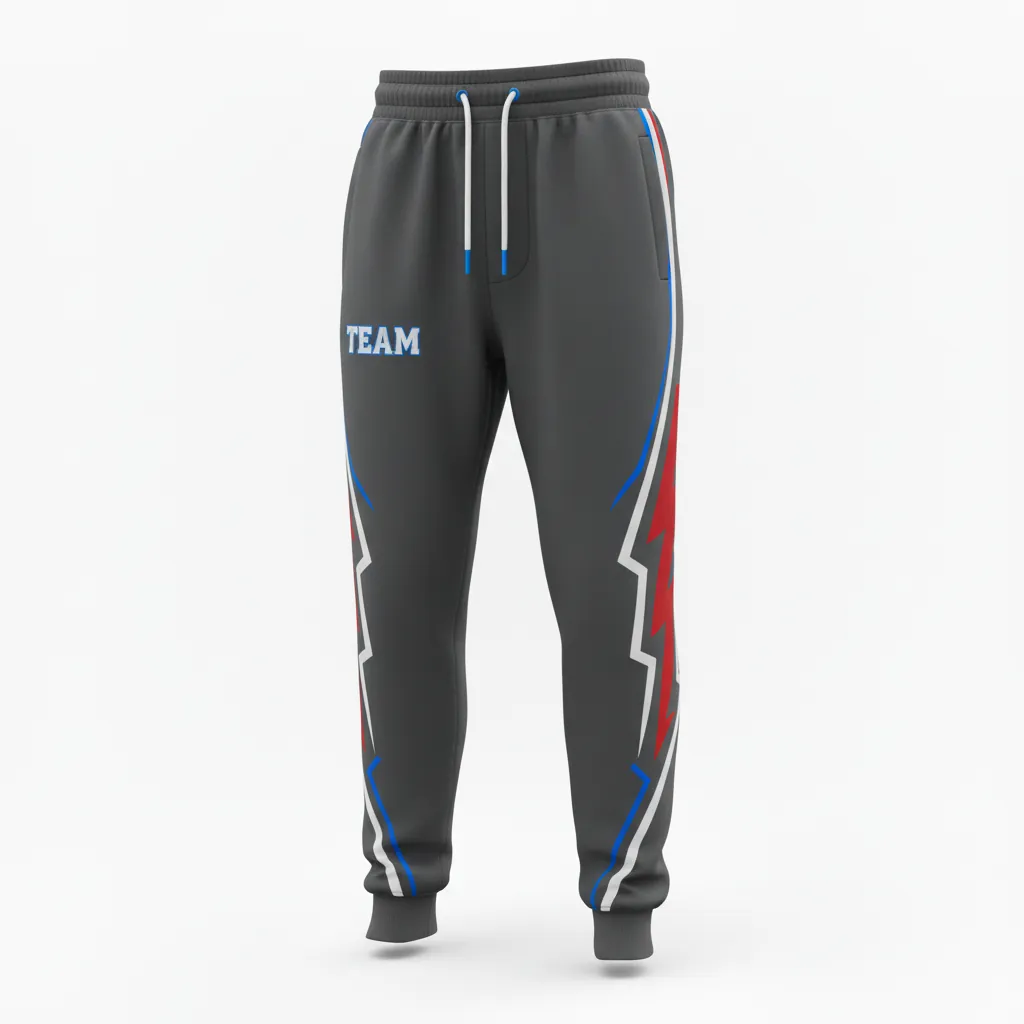 Custom Esports Jogger Pant - White, Blue - All Blacks Electric - Front View - Kinexa Sportswear