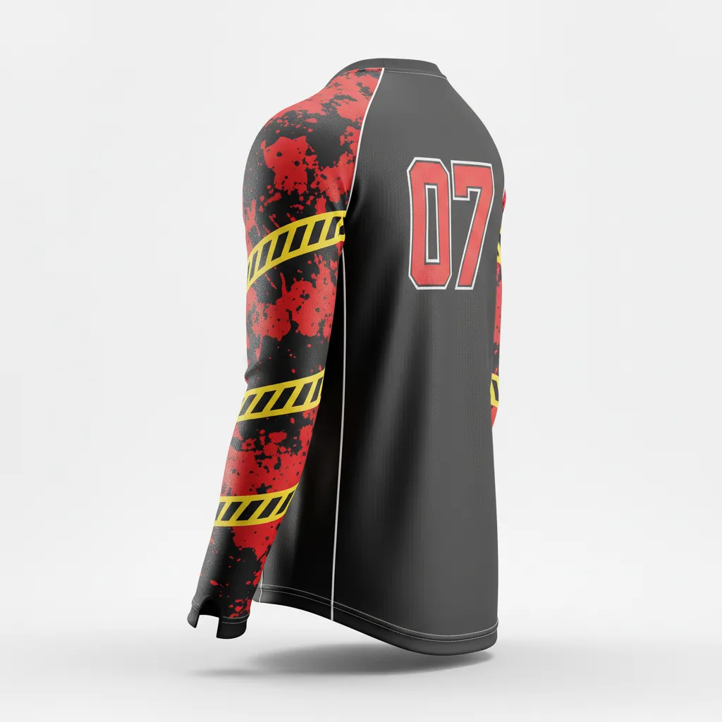 Custom Esports Long Sleeve Esports Jersey - Red, White - Ls All Blacks Athletic - Back View - Kinexa Sportswear