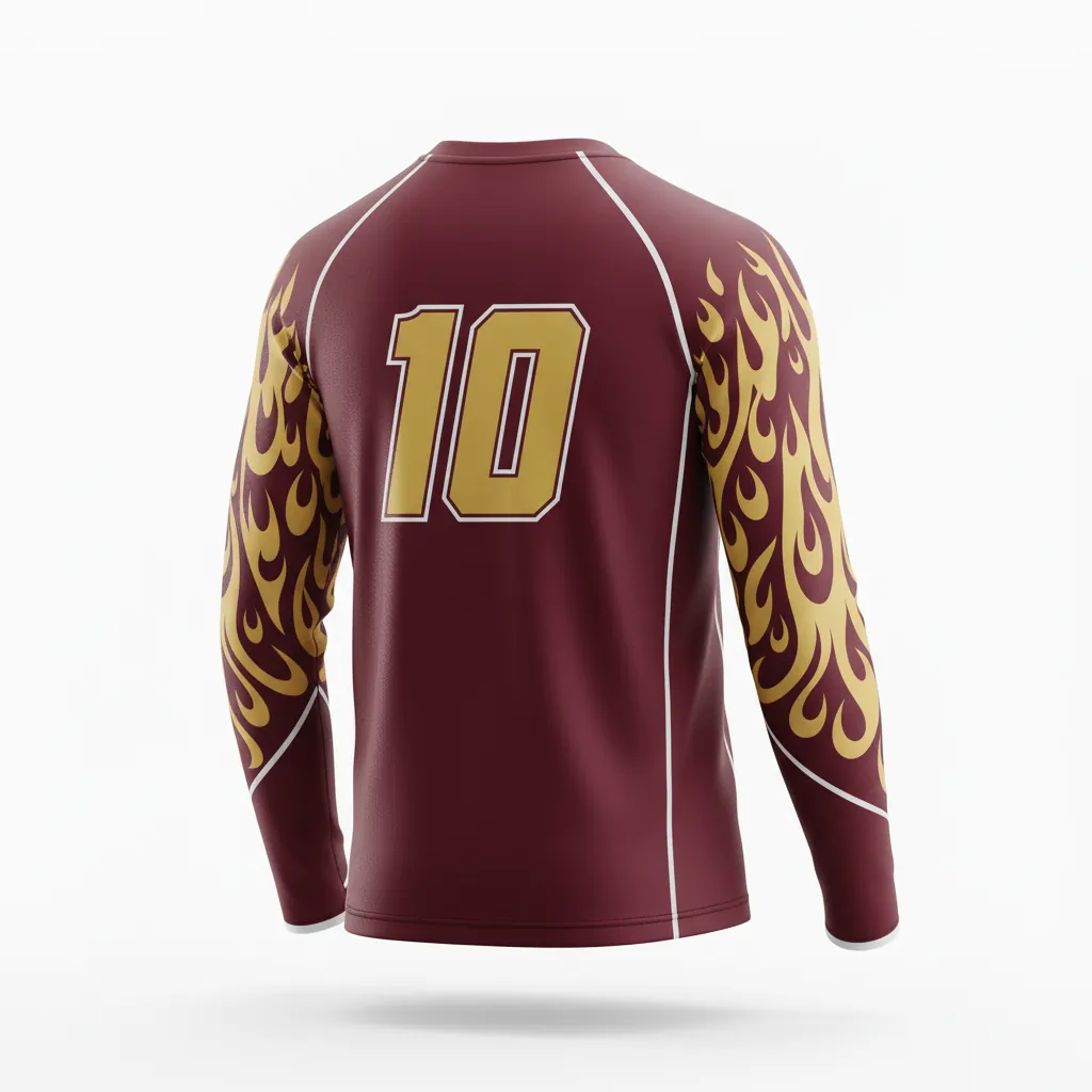 Custom Esports Long Sleeve Esports Jersey - Gold, White - Ls All Blacks Vegas - Back View - Kinexa Sportswear