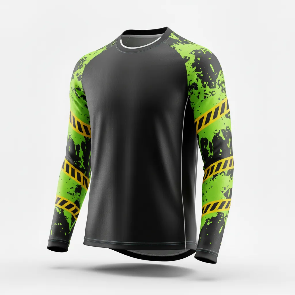Custom Esports Long Sleeve T Shirts - Yellow, White - Ls All Blacks Electric - Side View - Kinexa Sportswear