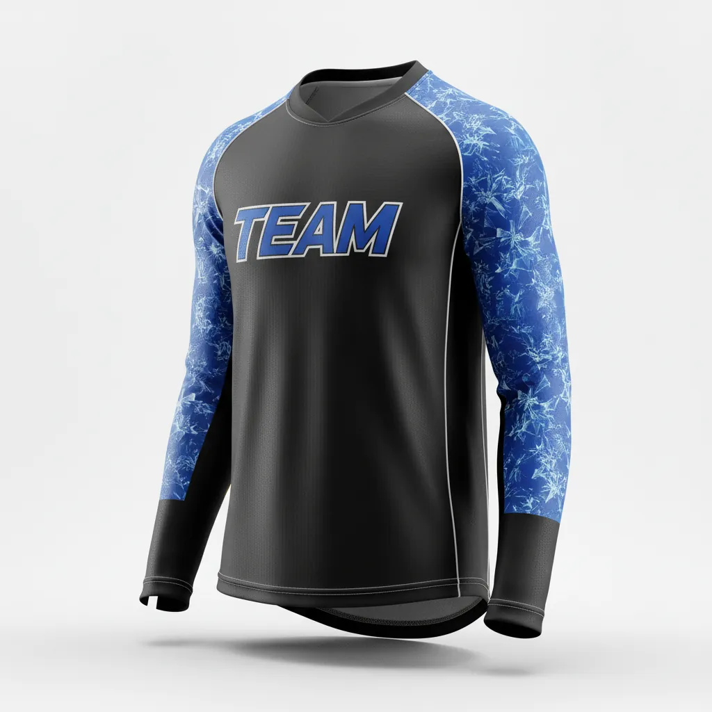 Custom Esports Long Sleeve T Shirts - Blue, White - Ls All Blacks Royal - Front View - Kinexa Sportswear